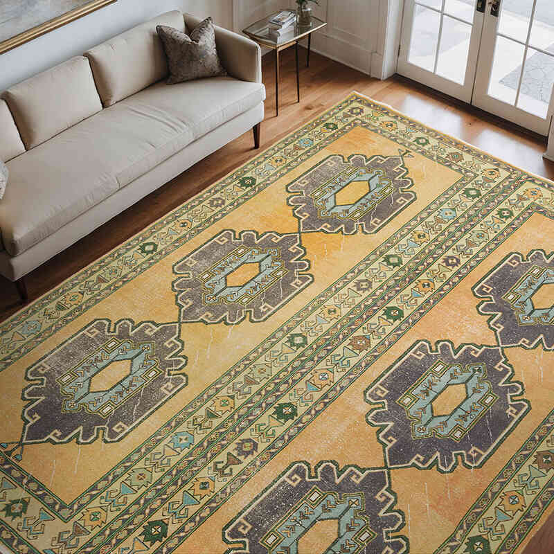 Alfombra Vintage Turca Anudada a Mano - 280 cm x 353 cm - K0073175