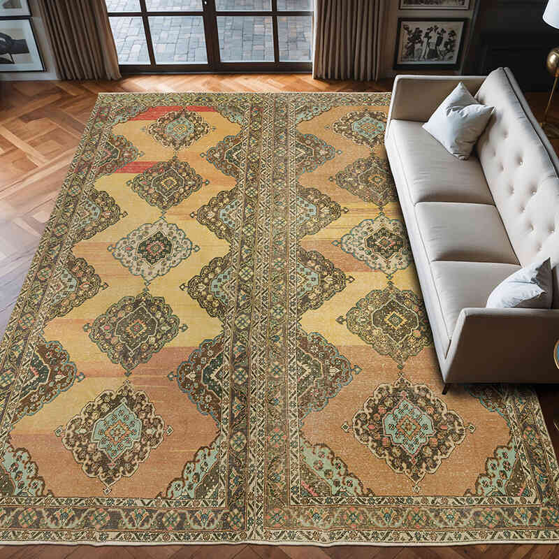 Vintage Turkish Hand-Knotted Rug - 9' 7" x 13' 1" (115" x 157") - K0073177