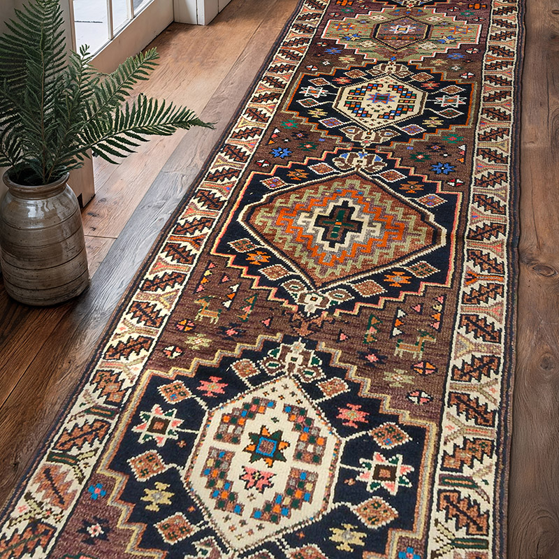 Vintage Tribal Runner Rug - 2' 11" x 9' 11" (35" x 119") - K0073193