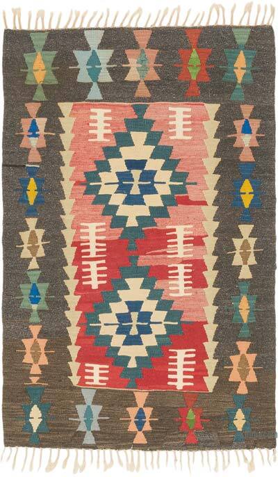 Vintage Turkish Kilim Rug - 3'  x 4' 9" (36" x 57")