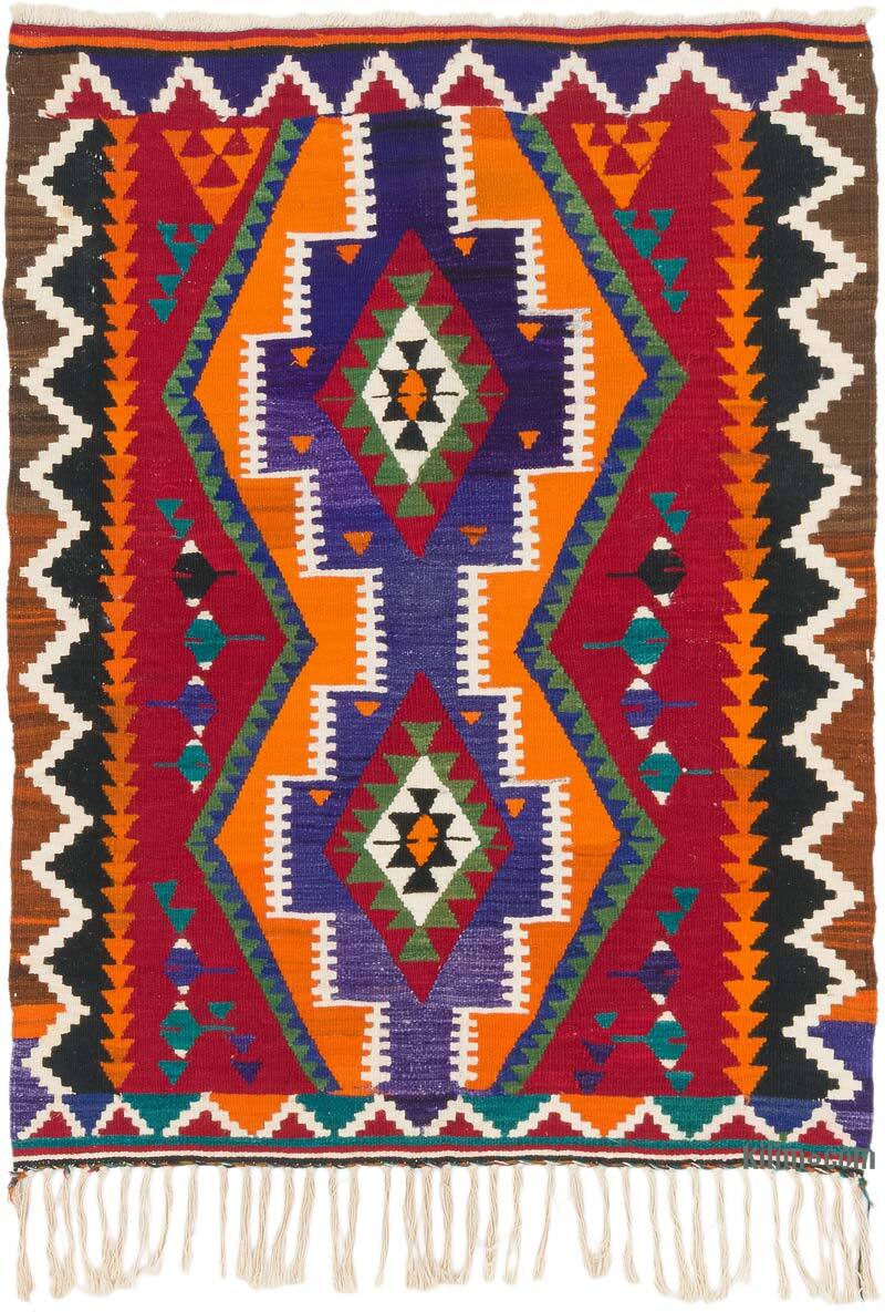 Vintage Turkish Kilim Rug - 3' 3" x 4' 3" (39" x 51") - K0073199