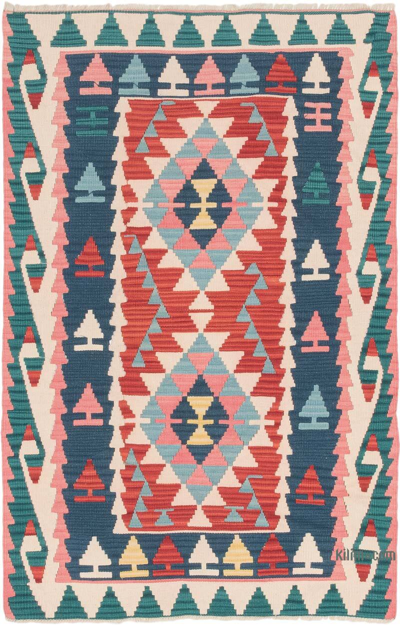 Vintage Turkish Kilim Rug - 3' 5" x 5' 5" (41" x 65") - K0073212