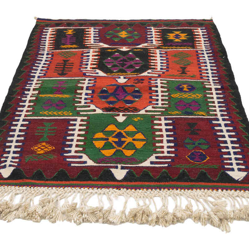 Vintage Turkish Kilim Rug - 3' 5" x 4' 9" (41" x 57") - K0073214