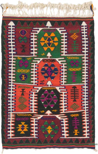 Vintage Turkish Kilim Rug - 3' 5" x 4' 9" (41" x 57")