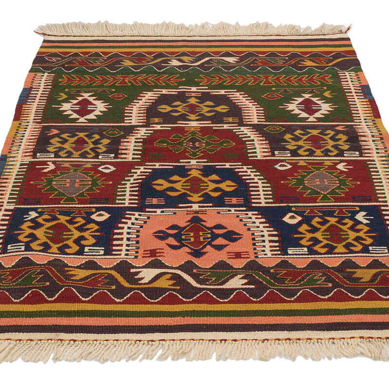 Vintage Turkish Kilim Rug - 3' 1" x 4' 3" (37" x 51") - K0073221