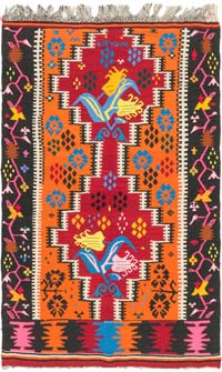 Vintage Turkish Kilim Rug - 3' 4" x 5' 2" (40" x 62")