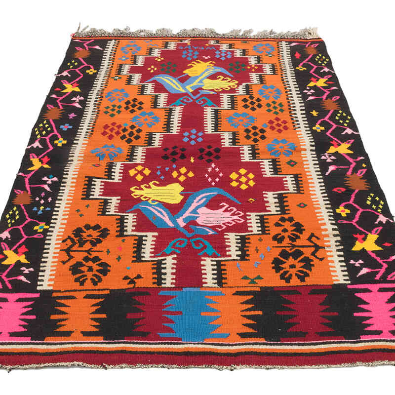 Vintage Turkish Kilim Rug - 3' 4" x 5' 2" (40" x 62") - K0073226