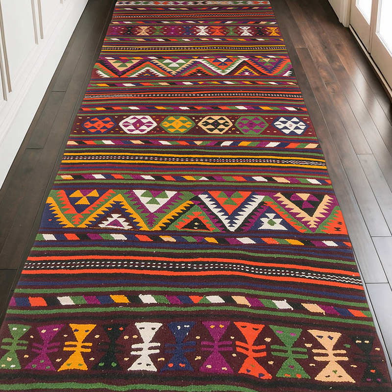 Vintage Konya Kilim Rug - 4' 8" x 11' 3" (56" x 135") - K0073238
