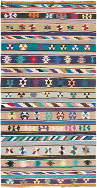 Vintage Turkish Kilim Rug - 5' 11" x 11' 7" (71" x 139")