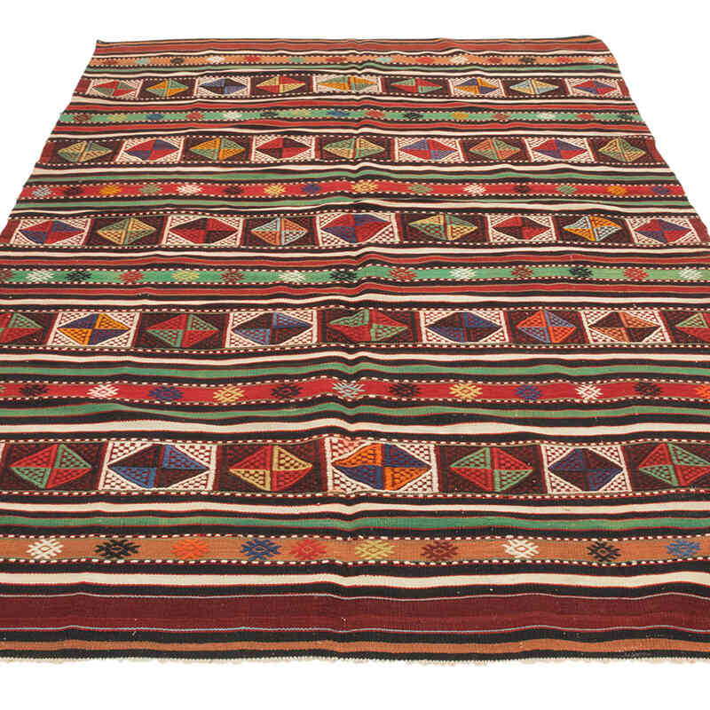Vintage Anatolian Jijim Rug - 4' 8" x 7' 3" (56" x 87") - K0073256