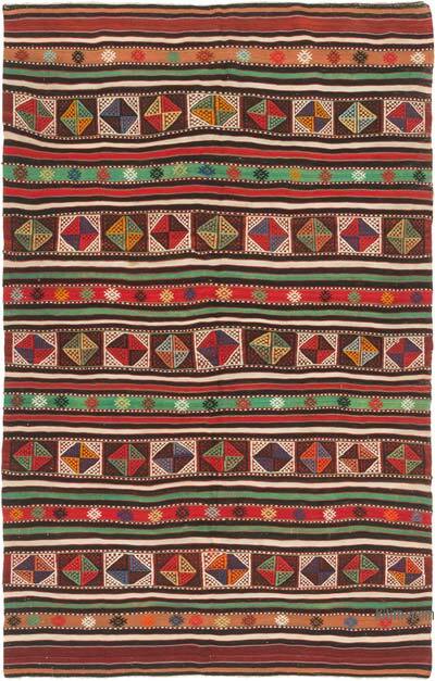 Vintage Anatolian Jijim Rug - 4' 8" x 7' 3" (56" x 87")