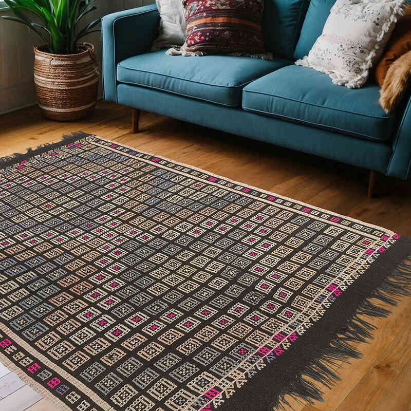 Vintage Anatolian Jijim Rug - 4' 11" x 6' 9" (59" x 81") - K0073257