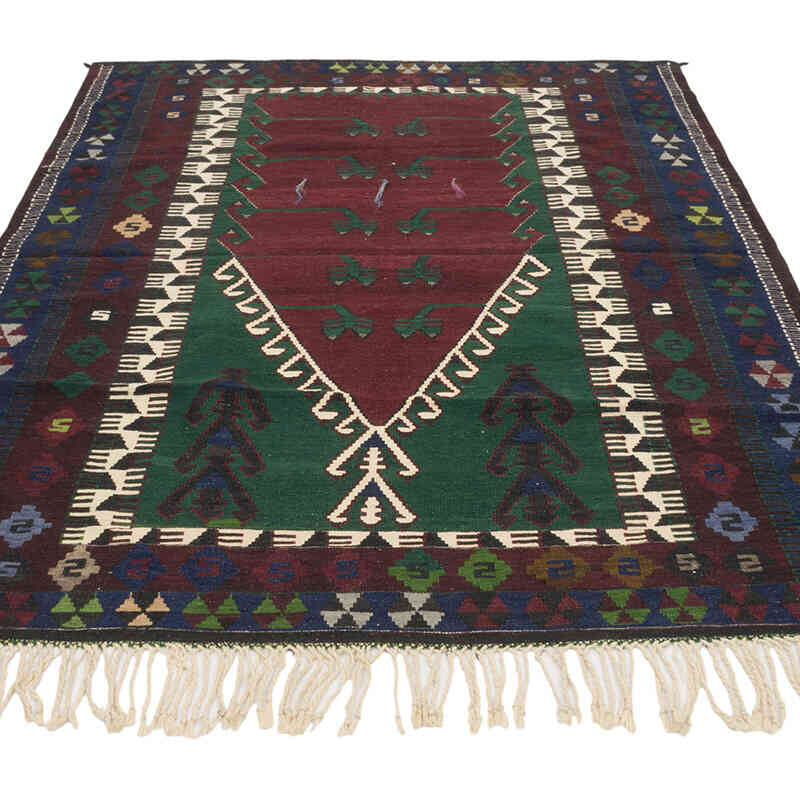 Vintage Turkish Kilim Rug - 4' 8" x 6' 3" (56" x 75") - K0073286