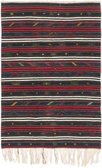 Vintage Turkish Kilim Rug - 3' 7" x 5' 2" (43" x 62")