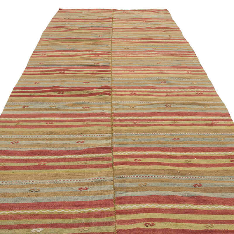 Vintage Turkish Kilim Rug - 4' 9" x 11' 6" (57" x 138") - K0073294