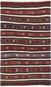 Vintage Turkish Kilim Rug - 4' 4" x 7' 5" (52" x 89")