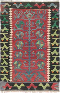 Vintage Turkish Kilim Rug - 2' 10" x 4' 2" (34" x 50")