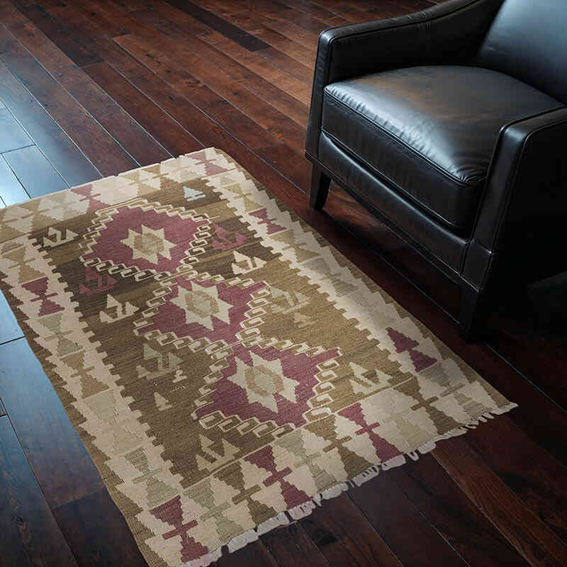 Alfombra Vintage Kilim Turca - 90 cm x 130 cm - K0073307