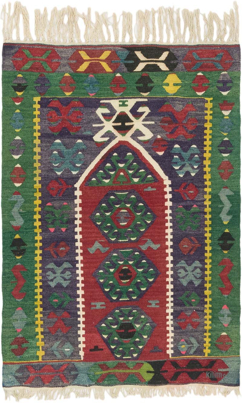 Vintage Turkish Kilim Rug - 2' 8" x 4' 1" (32" x 49") - K0073308