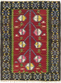 Vintage Turkish Kilim Rug - 3' 3" x 4' 4" (39" x 52")