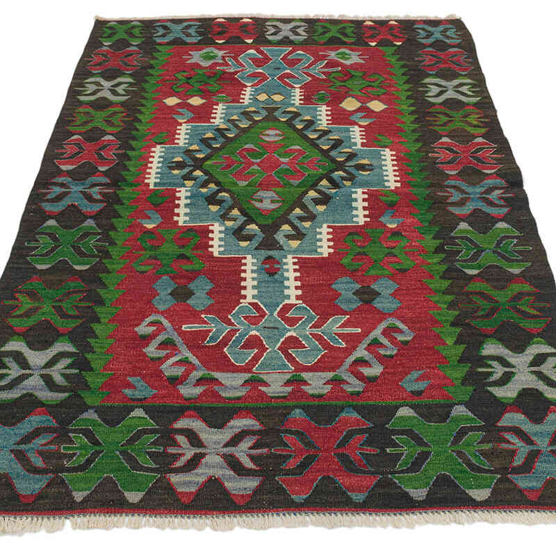 Vintage Turkish Kilim Rug - 3'  x 5' 1" (36" x 61") - K0073312