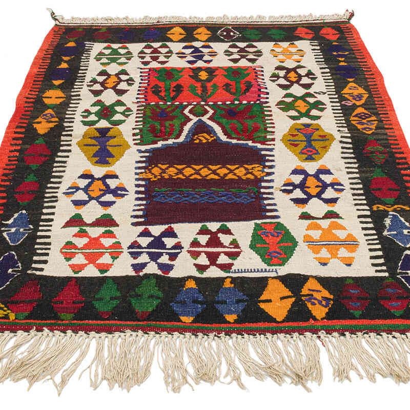 Vintage Turkish Kilim Rug - 3' 3" x 4' 3" (39" x 51") - K0073319