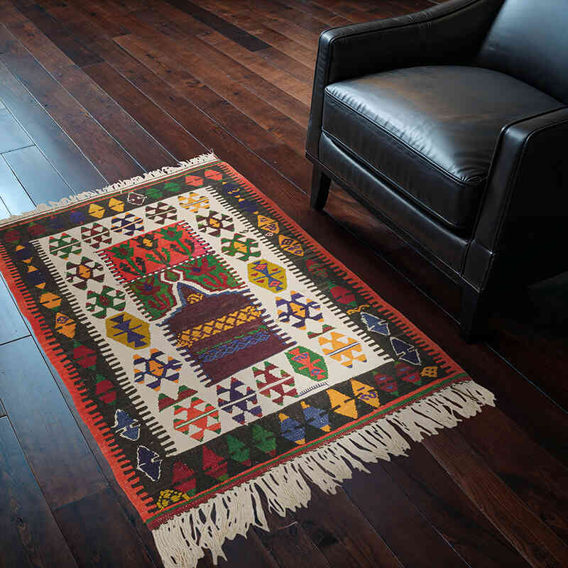 Vintage Turkish Kilim Rug - 3' 3" x 4' 3" (39" x 51") - K0073319