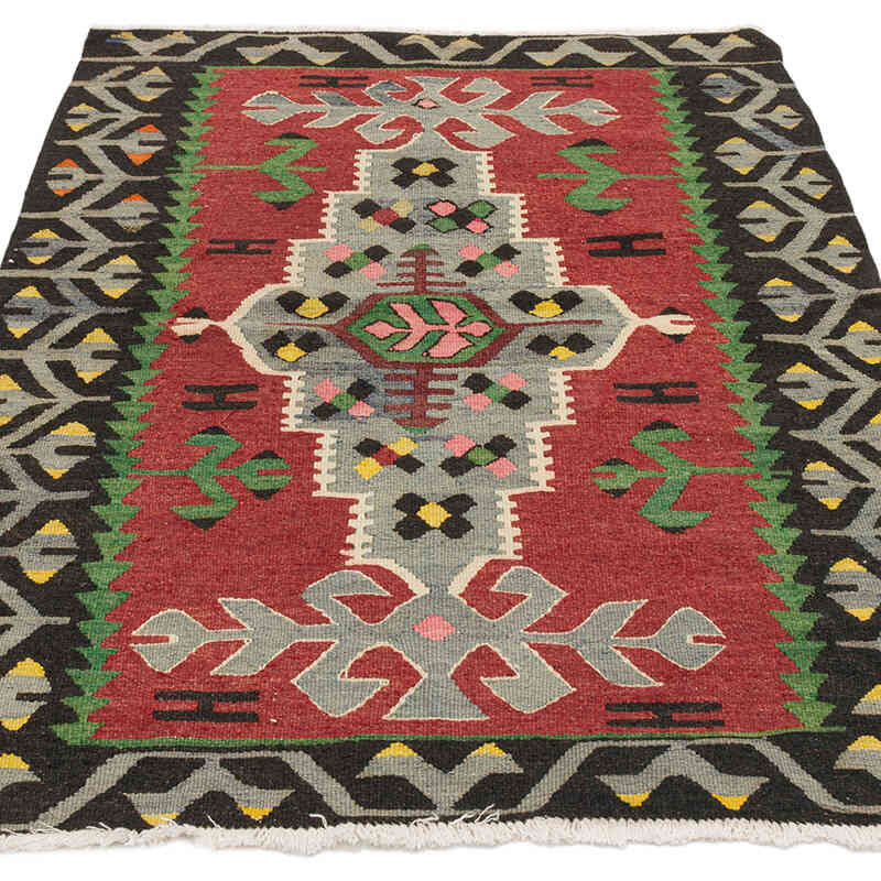 Vintage Turkish Kilim Rug - 2' 11" x 4' 1" (35" x 49") - K0073324