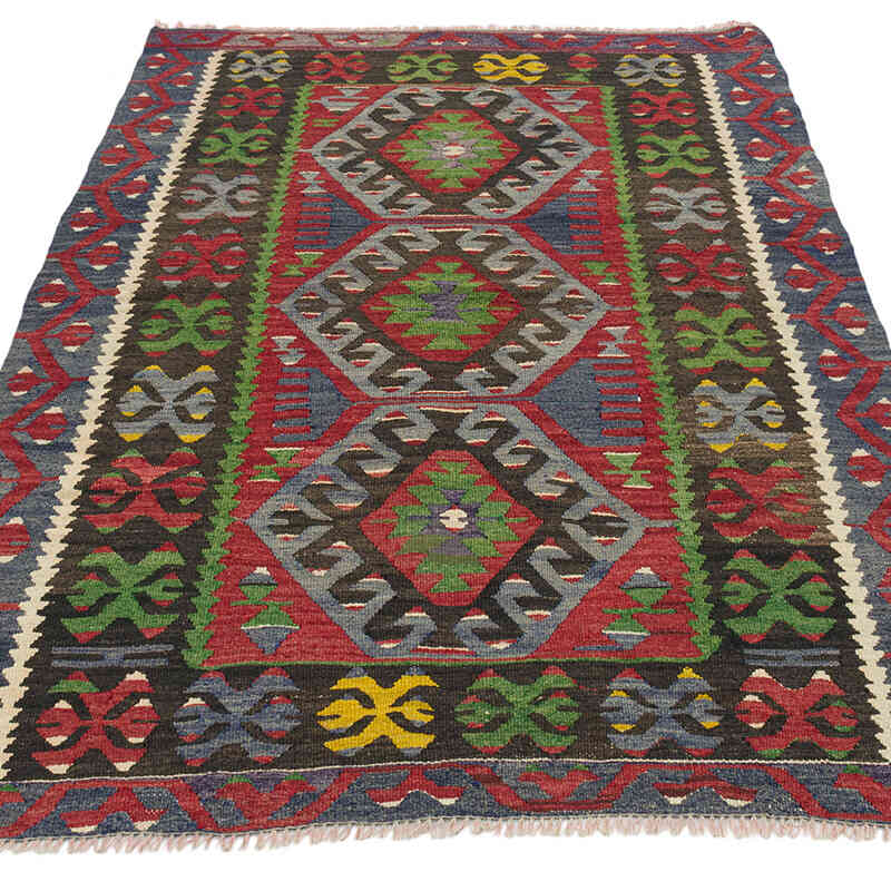 Vintage Turkish Kilim Rug - 3' 4" x 5' 1" (40" x 61") - K0073326