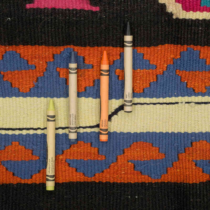 Vintage Turkish Kilim Rug - 3' 10" x 2' 10" (46" x 34") - K0073342