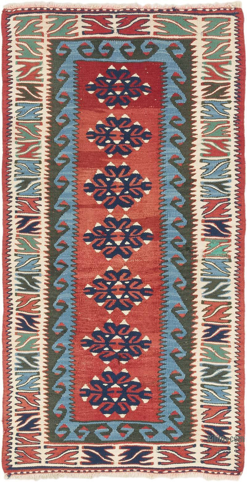 Vintage Turkish Kilim Rug - 2' 4" x 4' 7" (28" x 55") - K0073344