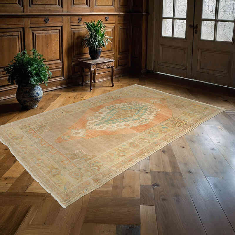 Alfombra Vintage Turca Anudada a Mano - 160 cm x 245 cm - K0073883
