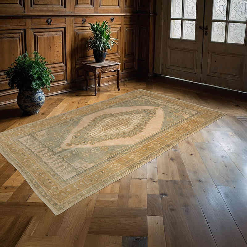 Vintage Turkish Hand-Knotted Rug - 4' 10" x 8' 2" (58" x 98") - K0073885