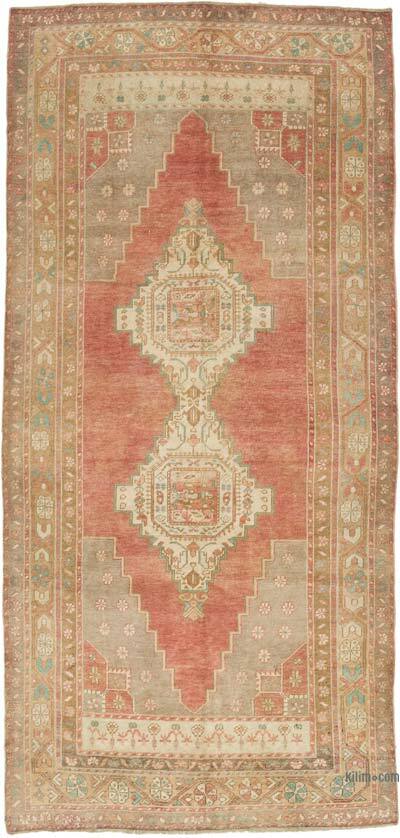 Alfombra Vintage Turca Anudada a Mano - 135 cm x 281 cm