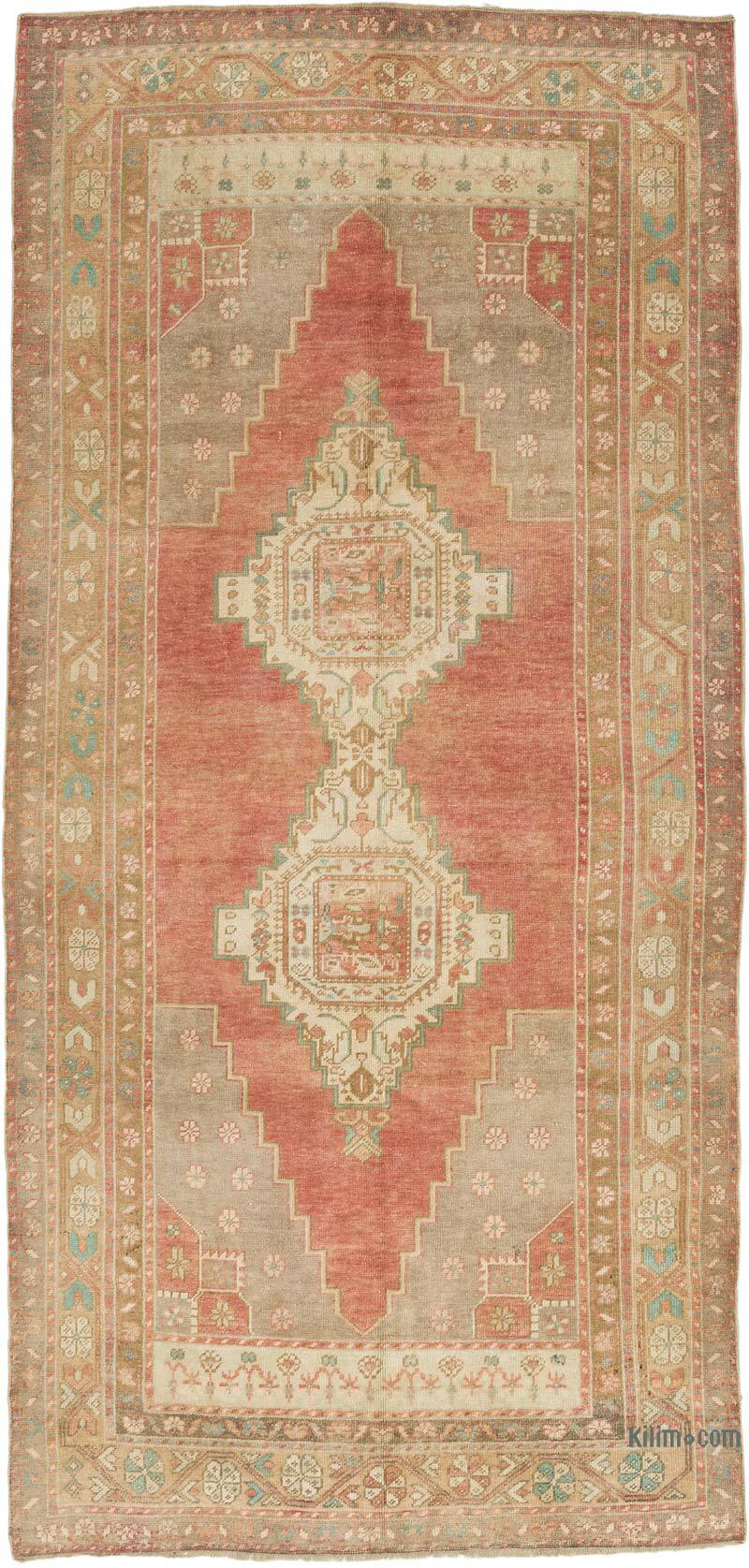 Alfombra Vintage Turca Anudada a Mano - 135 cm x 281 cm - K0073889