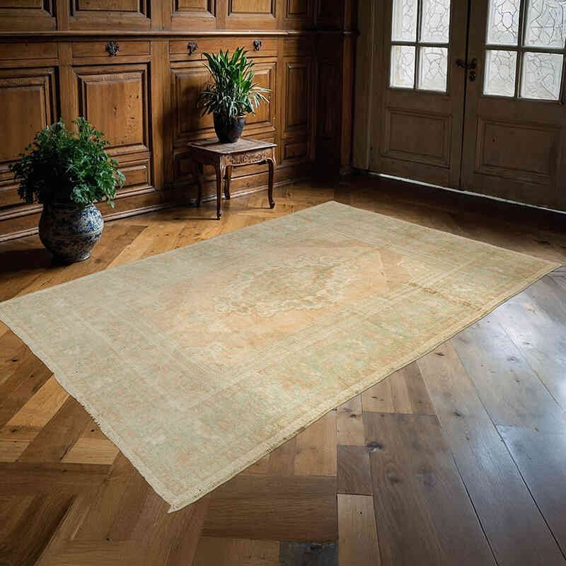Vintage Turkish Hand-Knotted Rug - 5' 8" x 8' 8" (68" x 104") - K0073890