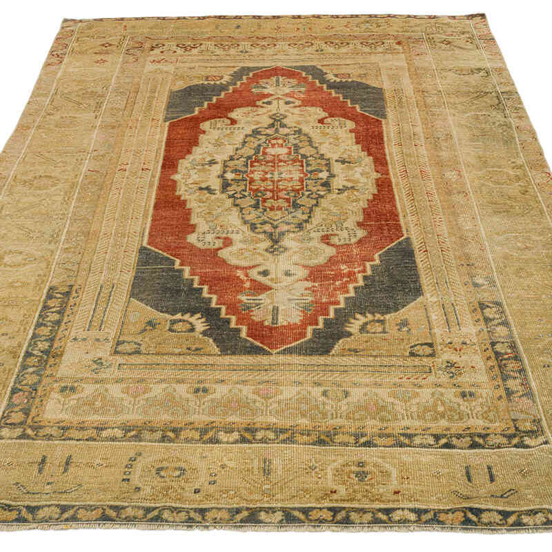 Alfombra Vintage Turca Anudada a Mano - 120 cm x 195 cm - K0073900