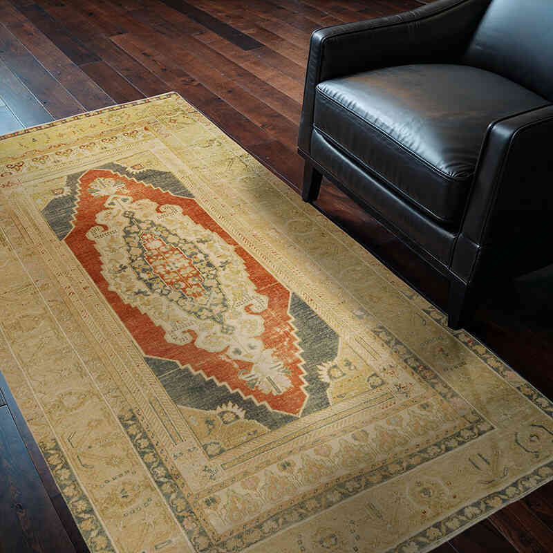 Alfombra Vintage Turca Anudada a Mano - 120 cm x 195 cm - K0073900