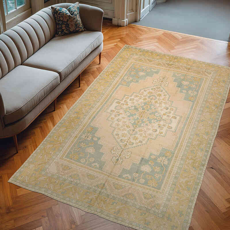 Alfombra Vintage Turca Anudada a Mano - 201 cm x 320 cm - K0073912