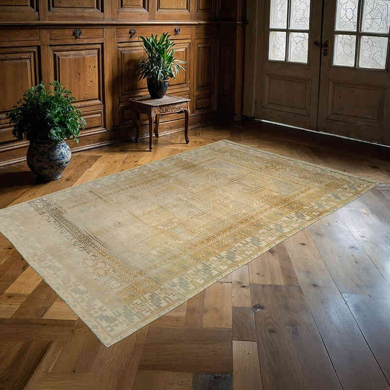 Vintage Turkish Hand-Knotted Rug - 4' 11" x 7' 11" (59" x 95") - K0073956