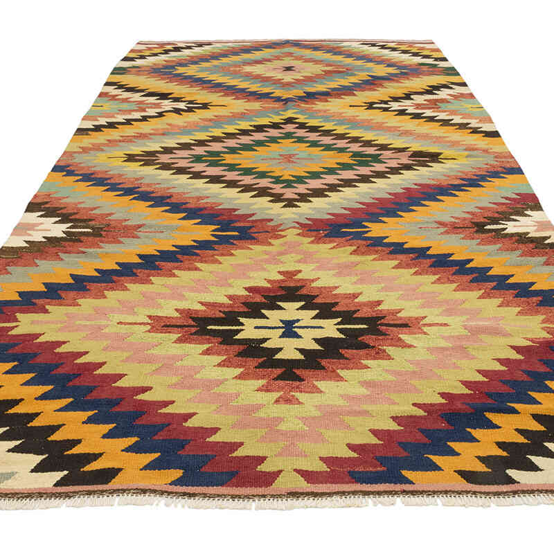 Vintage Denizli Kilim Rug - 5' 3" x 9' 6" (63" x 114") - K0073966