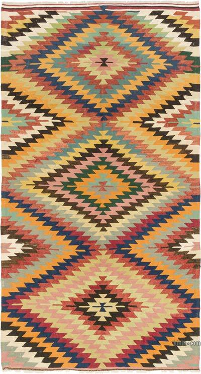 Vintage Denizli Kilim Rug - 5' 3" x 9' 6" (63" x 114")