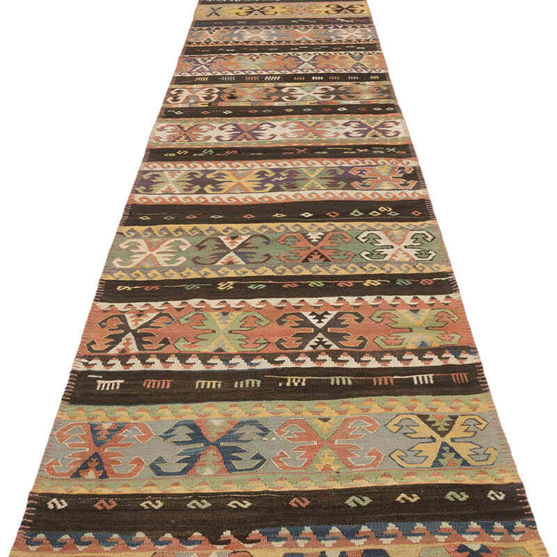 Vintage Sivas Kilim Runner - 2' 8" x 11' 4" (32" x 136") - K0073999