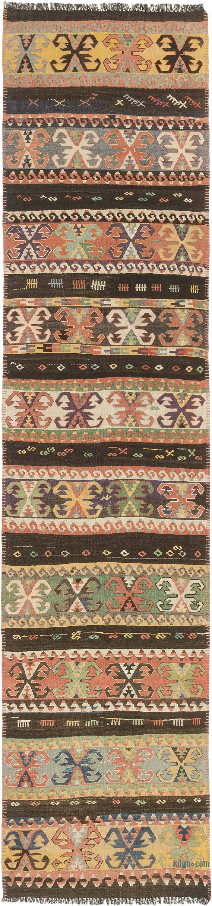 Vintage Sivas Kilim Runner - 2' 8" x 11' 4" (32" x 136") - K0073999