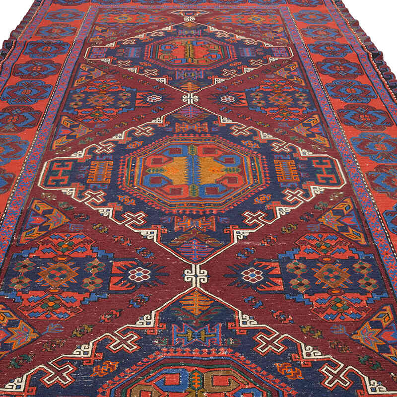 Alfombra Soumak Vintage Caucásica - 200 cm x 362 cm - K0074025