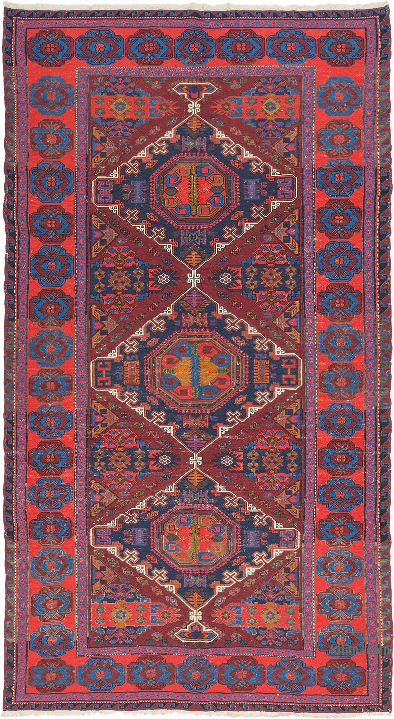 Alfombra Soumak Vintage Caucásica - 200 cm x 362 cm - K0074025