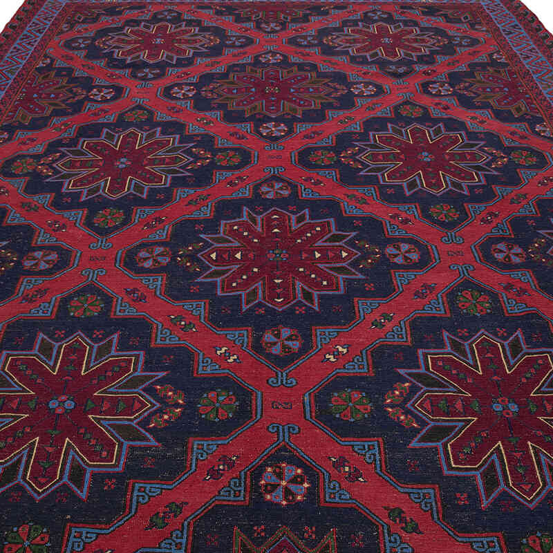 Alfombra Soumak Vintage Caucásica - 225 cm x 390 cm - K0074030