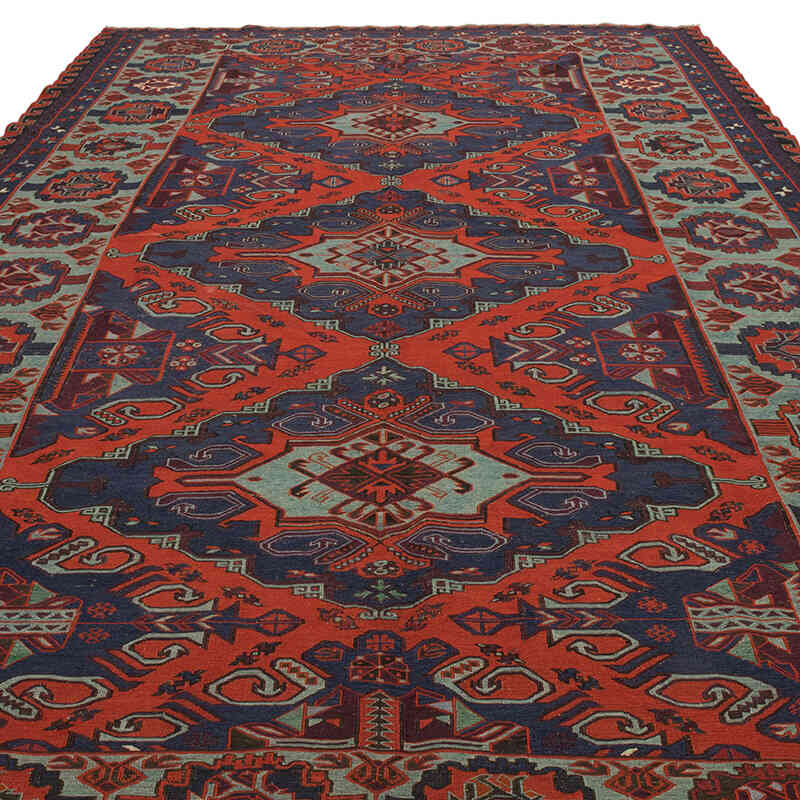 Mavi Vintage Kafkas Sumak Kilim - 228 cm x 384 cm - K0074034