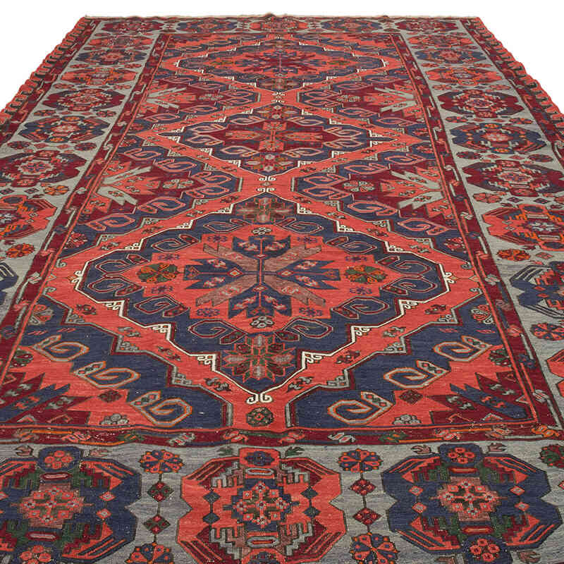 Vintage Caucasian Soumak Rug - 7' 3" x 12' 6" (87" x 150") - K0074035