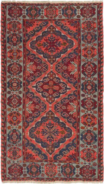 Vintage Caucasian Soumak Rug - 7' 3" x 12' 6" (87" x 150")